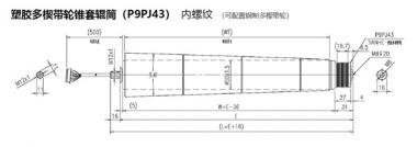 電動輥筒 塑膠多楔帶輪錐套輥筒（P9PJ43） 內螺紋 （可配置鋼制多楔帶輪）